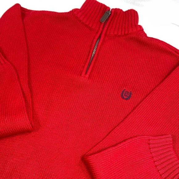 Chaps Red Half Zip Pullover Sweater - Picture 9 of 13